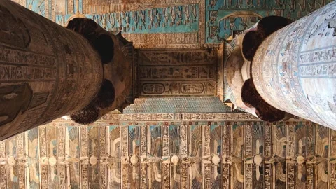 The ruins of the Egyptian temple complex Dendera. Stock Footage 270896290