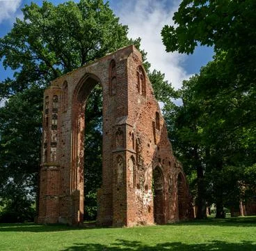 Ruins of Eldena Abbey (Hilda Abbey) - is a former Cistercian monastery near t Stock Photos