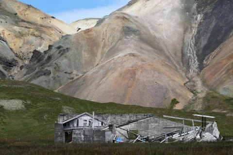 Ruins by field Stock Photos