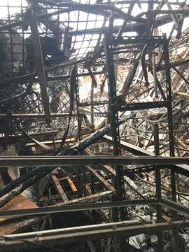 Ruins from a fire damage Stock Photos