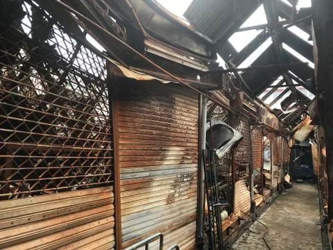 Ruins from a fire damage Foto stock