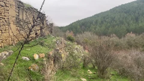Ruins in the forest in Spain Stock Footage 157743552