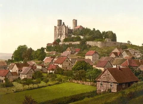 The ruins of Hanstein in the district of Eichsfeld in Thuringia Germany Stock Illustration