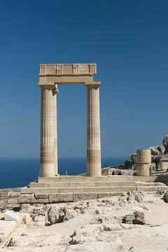 Ruins of Hellenistic stoa Stock Photos