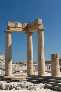 Ruins of Hellenistic stoa Stock Photos