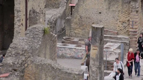 Ruins of Herculaneum, Italy Stock Footage