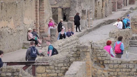 Ruins of Herculaneum, Italy Stock Footage 74285892