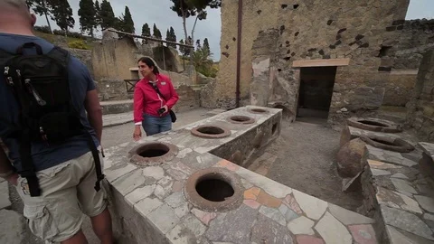 Ruins of Herculaneum, Italy Stock Footage