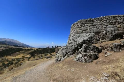 The ruins of the Incas complex of Puca Pucara Stock Photos