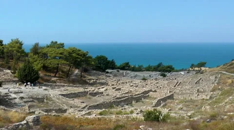 Ruins of kamiros town Stock Footage 8830701