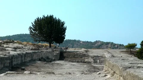 Ruins of kamiros town Stock Footage 8830908