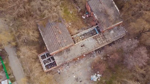Ruins left from school. Stock Footage 94914240