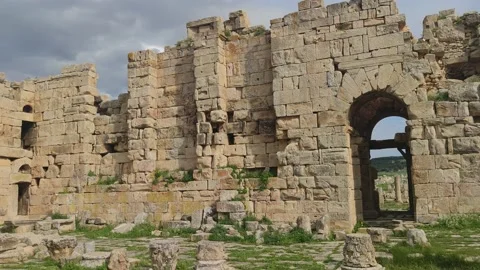 Ruins of Madauros, a Roman-Berber city in the old province of Numidia, Algeria Stock Footage
