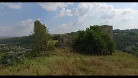 The ruins of a medieval castle Stock Footage 138361418