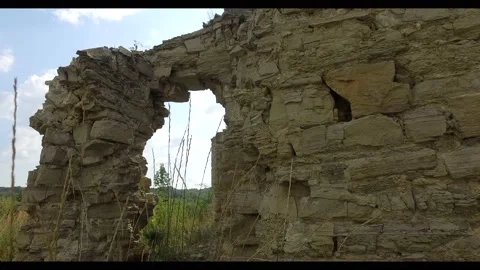 The ruins of a medieval castle Stock Footage 138361524