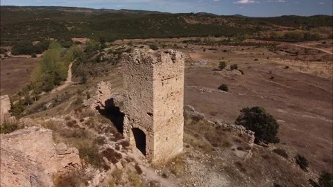 Ruins of a medieval castle Stock Footage 139957624