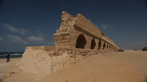Ruins at the Mediterranean Seaside Stock Footage 37827478