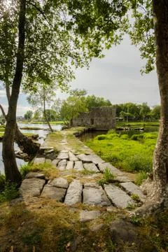 Ruins of a mill Foto stock