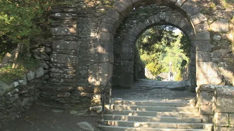 The ruins of the Monastery of Glendalough in County Wicklow Видео 155526067