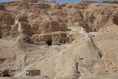 Ruins of the Mortuary Temple of Hatshepsut in Deir El Bahri, Egypt Valley o.. Stock Photos