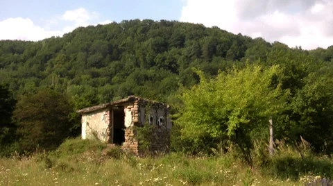 The ruins in the mountains in the North Caucasus Stock Footage