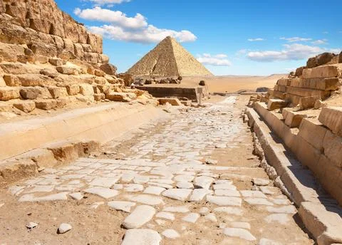 Ruins near the pyramids Stock Photos