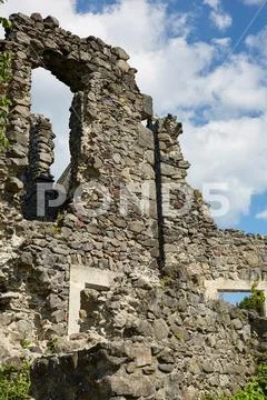 Ruins of the Nevitsky castl. Stock Photos