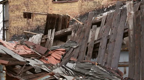 The ruins of the old brick house Stock Footage 61506939