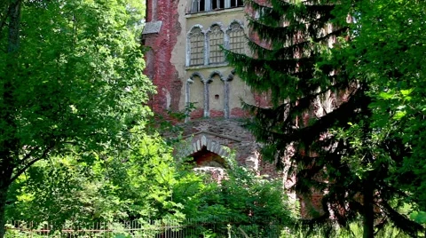 Ruins of an old castle Stock Footage 58605975
