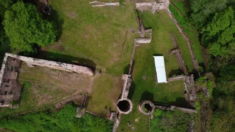 Ruins of an old castle top view Stock Footage 154756665