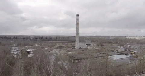 Ruins Of Old Factory Video stock 74882507