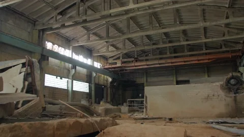 Ruins Of An Old Factory Stock Footage 153197923