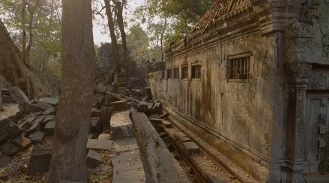 Ruins of the old temple in the jungle Stock Footage 49407239