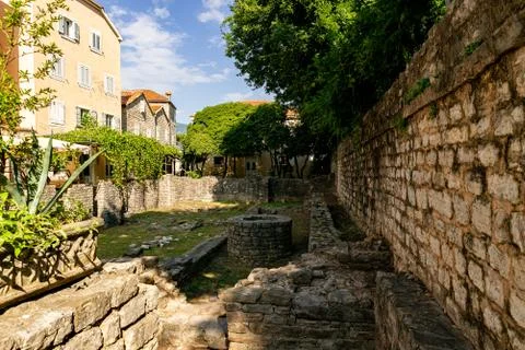 Ruins in the Old Town of Budva Stock Photos