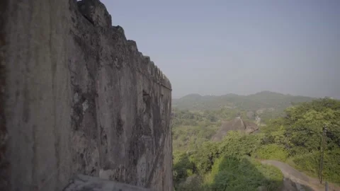 Ruins old wall and forest Stock Footage 204128117