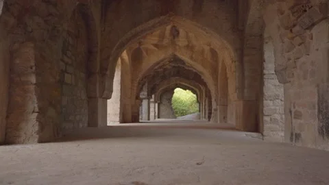 Ruins old wall in india Stock Footage 204128001