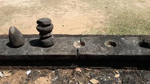 Ruins of one of the ancient Khmer temples in Angkor Stock Photos