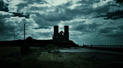 Ruins at Reculver Stock Footage 51474864