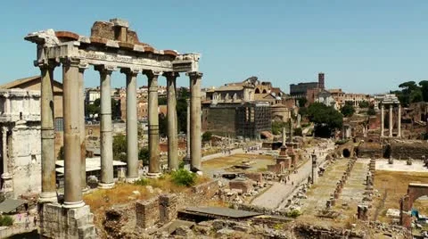 Ruins of the roman forum Stock Footage 11534672