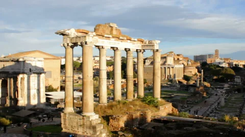 Ruins of Roman Forum Stock Footage 34372192
