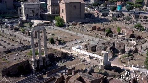Ruins of the Roman Forum Stock Footage 159166372