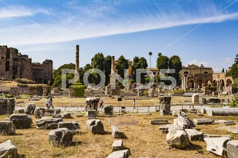 Ruins of the Roman Forum in Rome, Italy. Stock Photos
