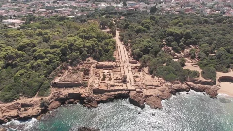 Ruins of Roman Tipasa Algeria Stock Footage