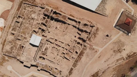 The ruins of the St. Euthymius Monastery. Jerusalem, view from the drone. Stock Footage 113235829
