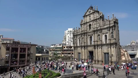The ruins of St. Paul's in Macau Stock Footage 81687310