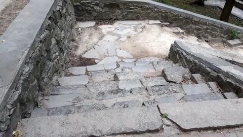 Ruins of the stairs Stockbeeldmateriaal 90541041