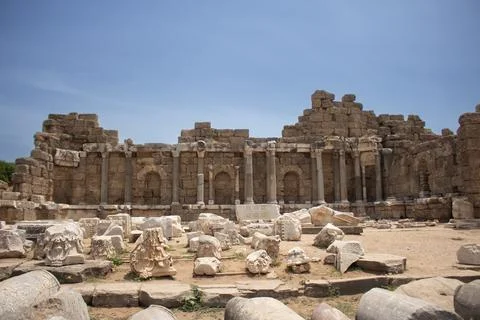 Ruins of the State Agora in Side Stock Photos