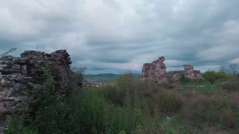 Ruins Of A Stone Castle Stock Footage 195791782