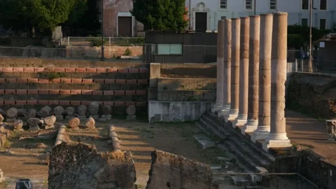 Ruins at Sunset Stock Footage 162403386