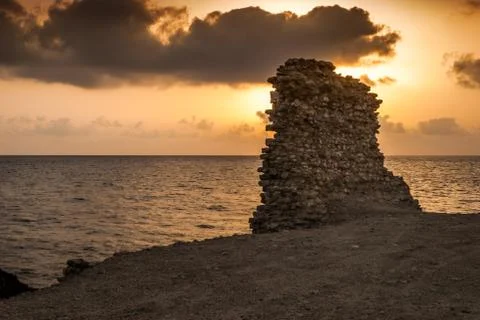 Ruins at sunset Stock Photos